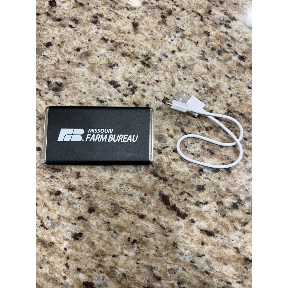 Missouri Farm Bureau Power Bank 3000mAh Portable Charger Model 2623 Black - Picture 1 of 6